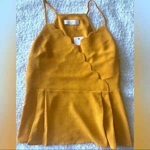 Yellow Pleated Tank